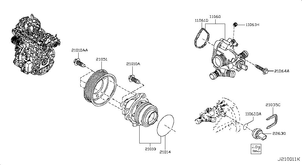 NISSAN 21010-00Q0C - Pompa apa parts5.com