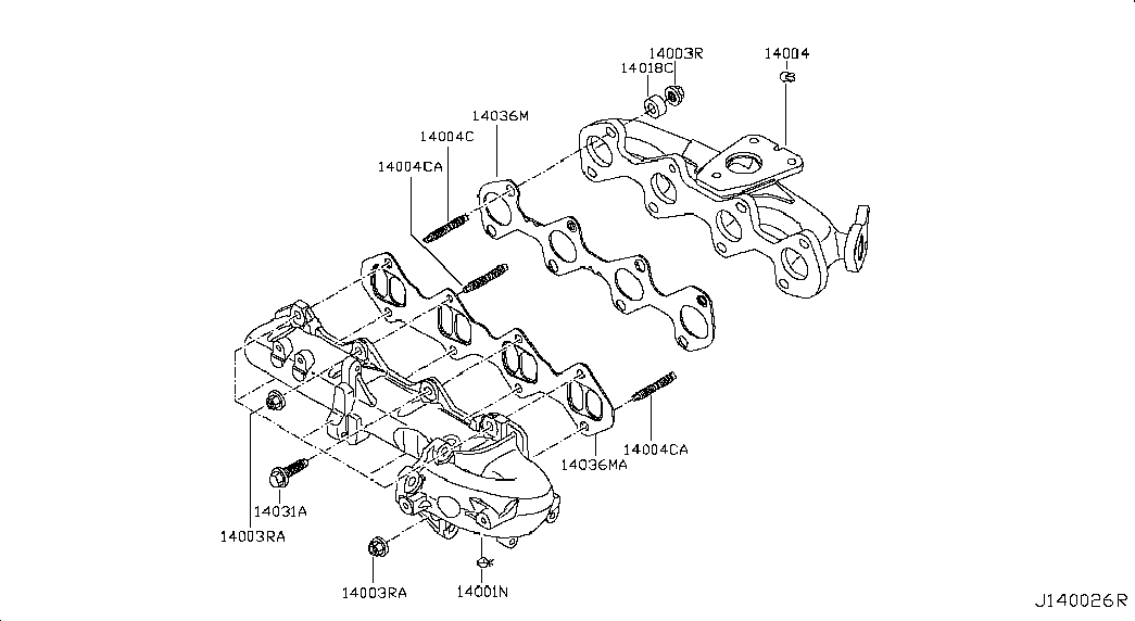 NISSAN 14038-00Q0A - Dichtung, Ansaugkrümmer parts5.com