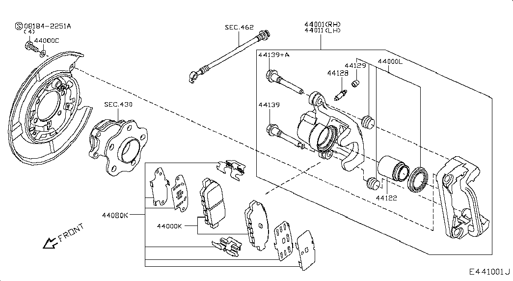 NISSAN 44001-EM11A - Etrier frana parts5.com