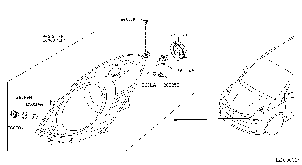 NISSAN 262615F005 - Sijalica, svetlo za instrument-tablu parts5.com