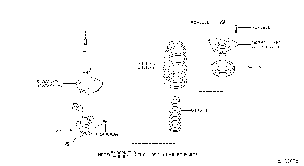 NISSAN 54050AX601 - Porvédő készlet, lengéscsillapító parts5.com