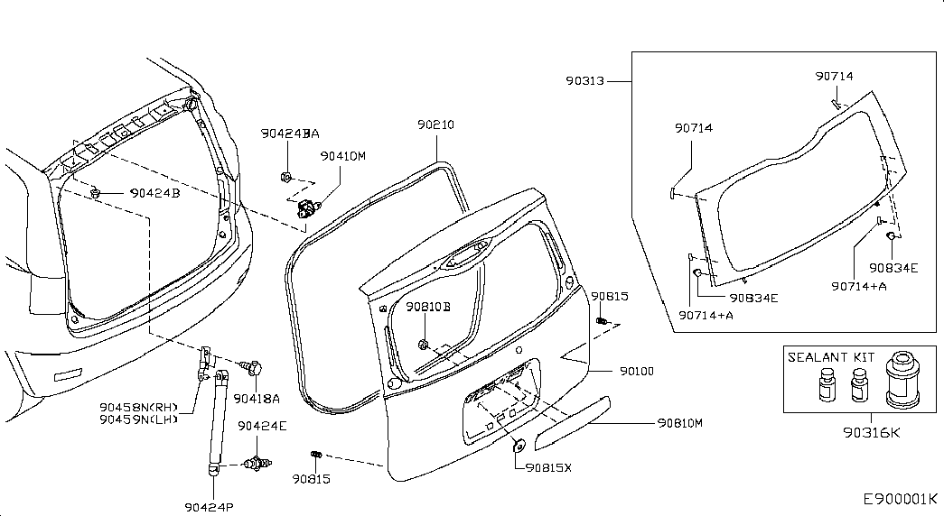 NISSAN 90450-9U00A - Amortizor portbagaj parts5.com