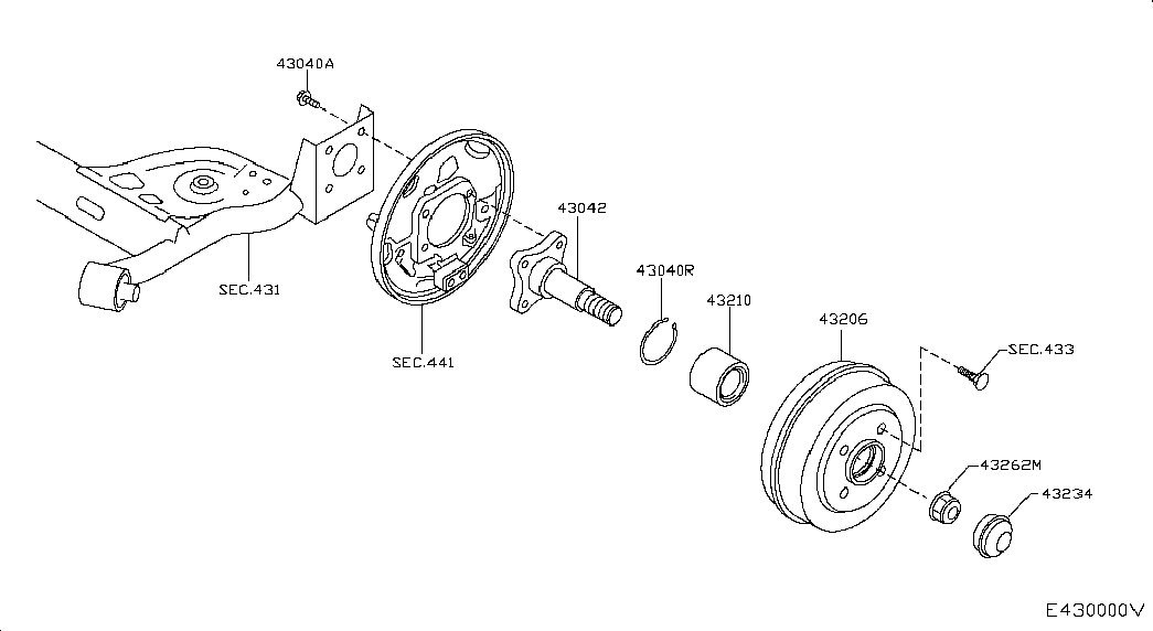 NISSAN 4326200Q0B - Aks somunu, tahrik mili parts5.com