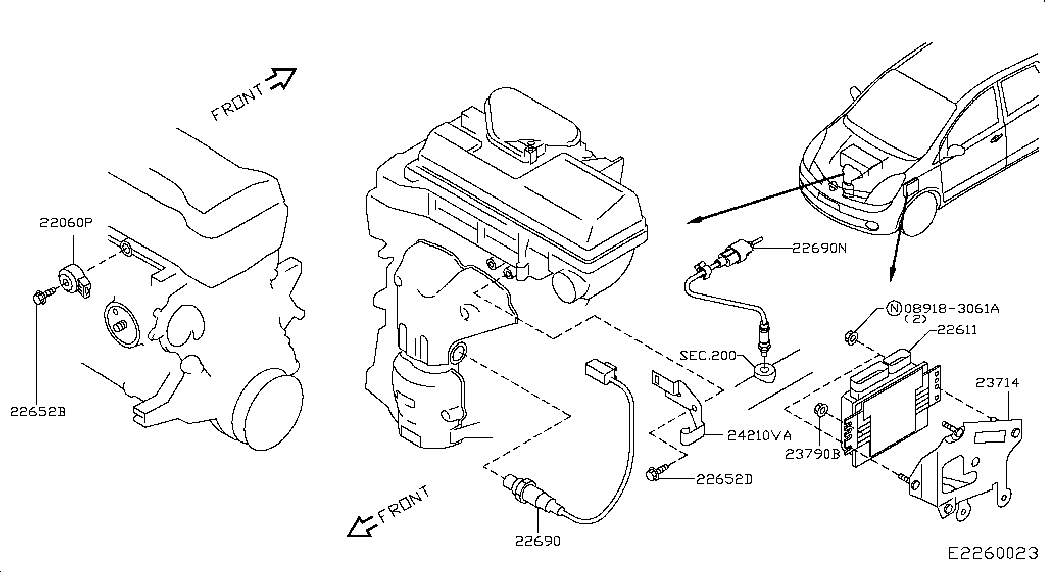 Infiniti 22690-ED000 - Sonda Lambda parts5.com