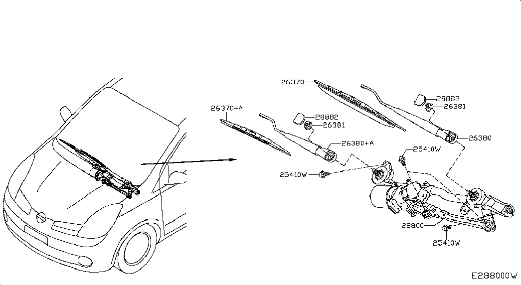 NISSAN 288909U100 - Lamela stergator parts5.com