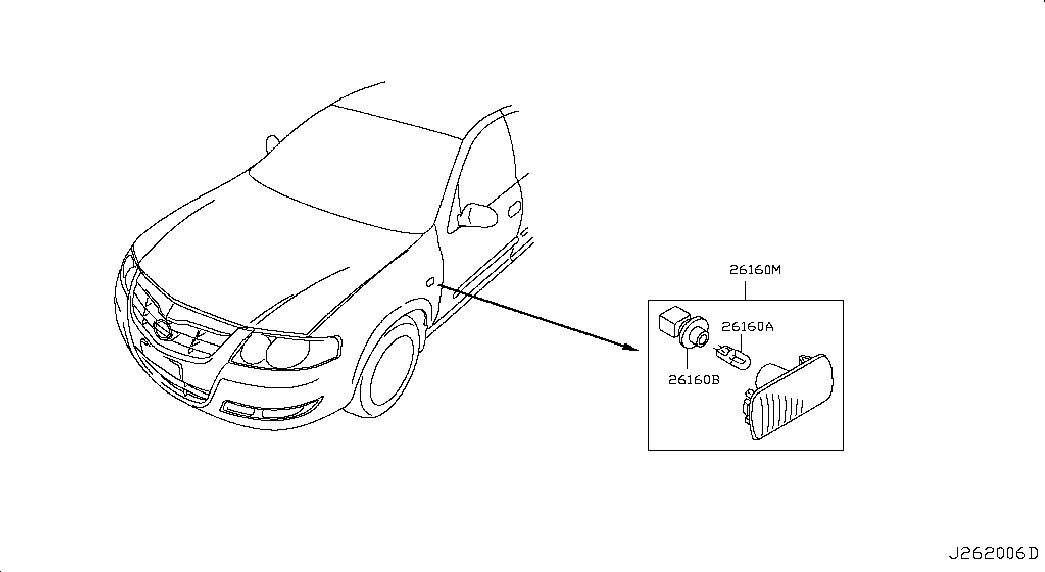 NISSAN 26715-95F0A - Bulb, door footwell light parts5.com