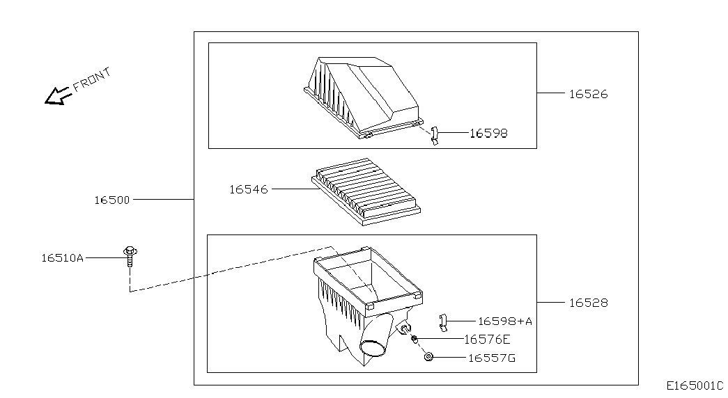 Subaru 165463J400 - Filtro de aire parts5.com