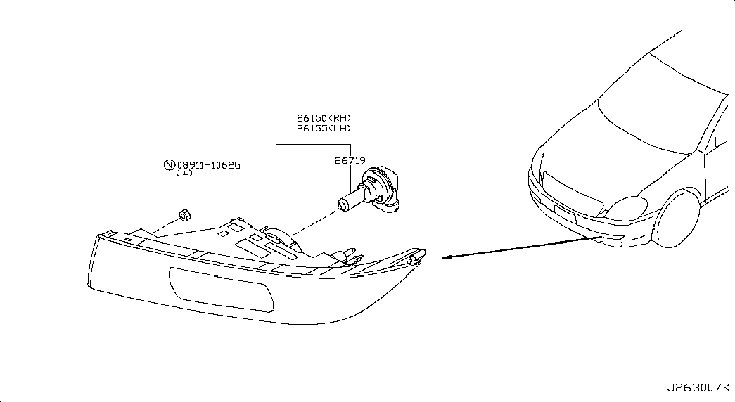 NISSAN 262968990B - Bulb, fog light parts5.com