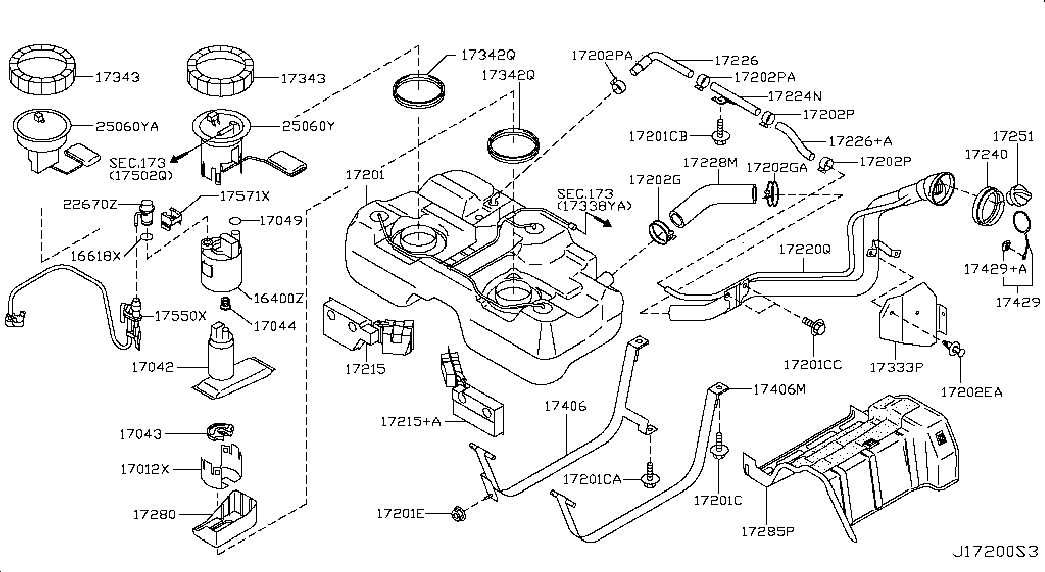 NISSAN 170428H301 - Pompa combustibil parts5.com