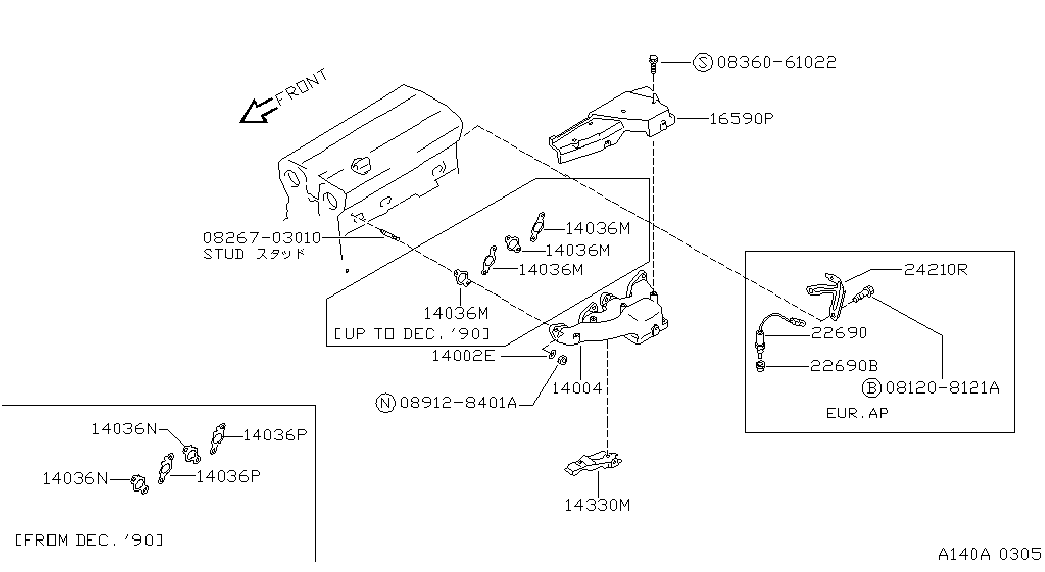 NISSAN 2269039F00 - Sonda Lambda parts5.com