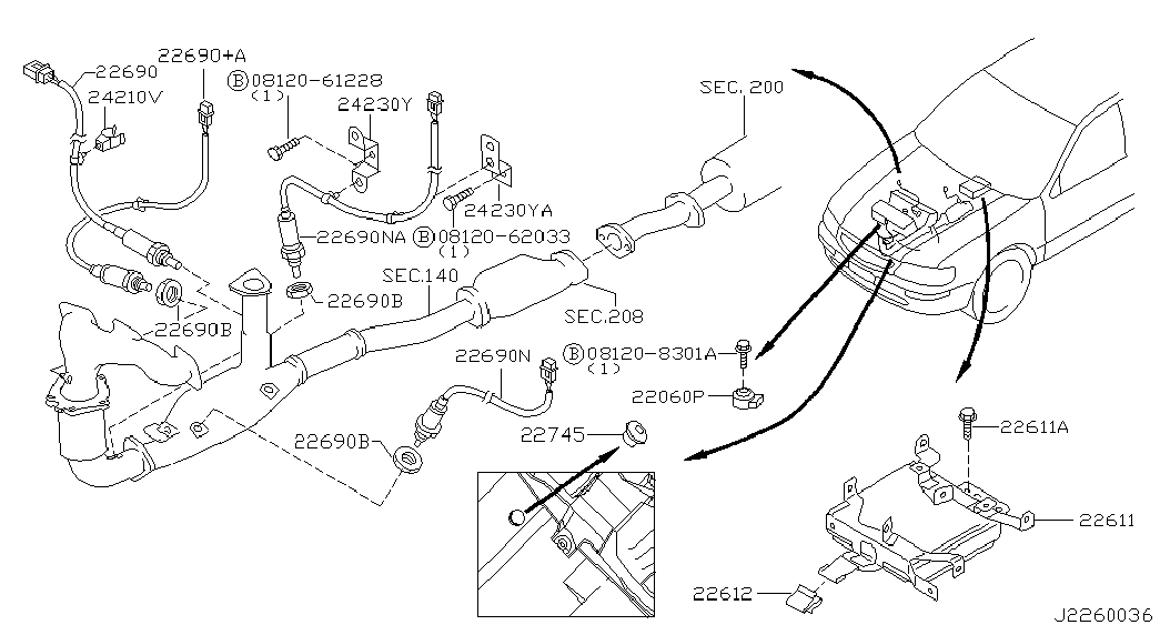 NISSAN 226902Y921 - Sonda Lambda parts5.com