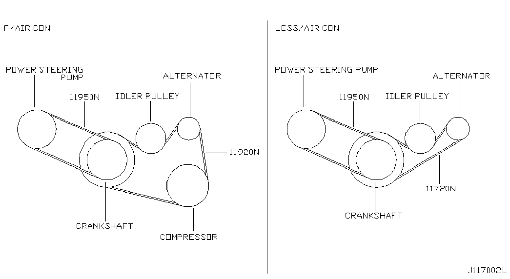 NISSAN 11920 2Y501 - V-Ribbed Belt parts5.com