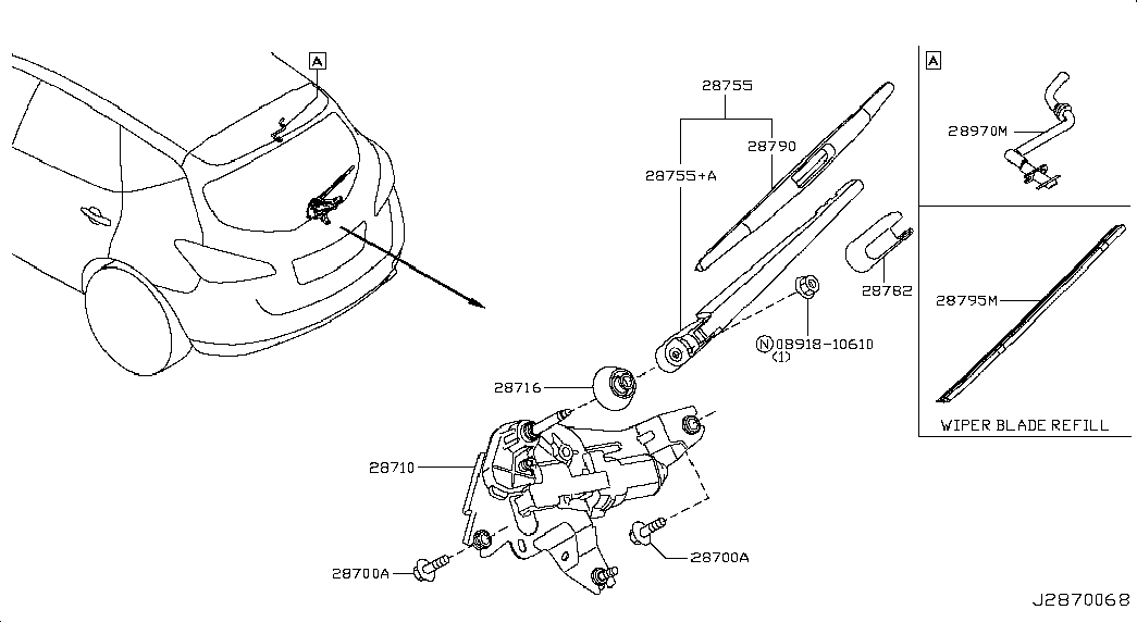 NISSAN 28795-CN00A - Pyyhkijänsulka parts5.com