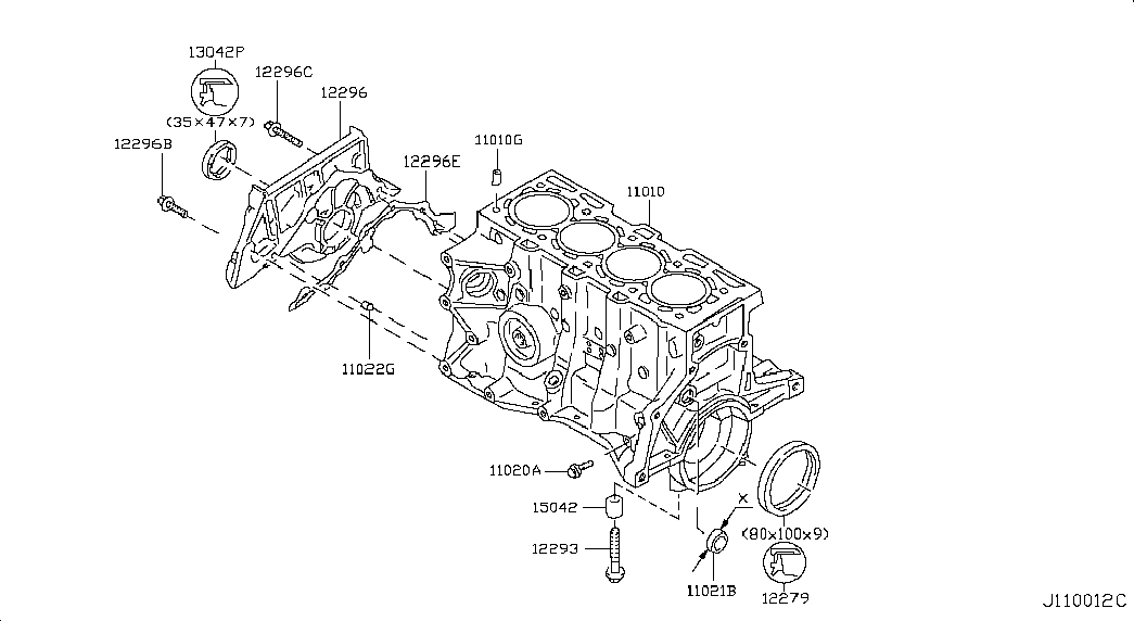 NISSAN 13510-00QAD - Simering, ax cu came parts5.com