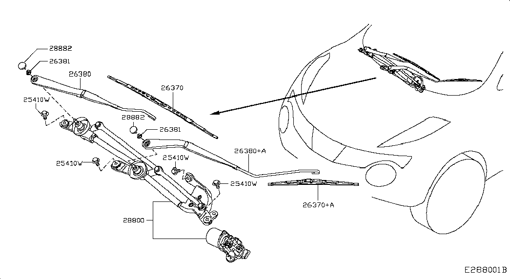 NISSAN 288901KE1A - Limpiaparabrisas parts5.com
