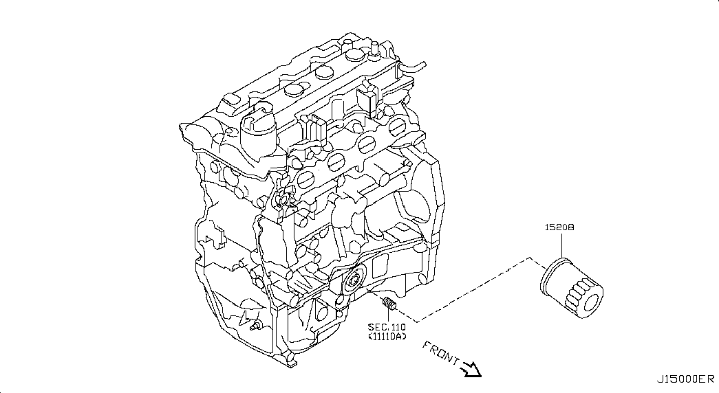 Infiniti 1520865F01 - Olajszűrő parts5.com