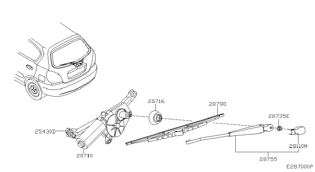 NISSAN 28790 BN701 - Stieracia liżta parts5.com