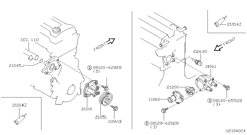 NISSAN 2120099B03 - Termosztát, hűtőfolyadék parts5.com