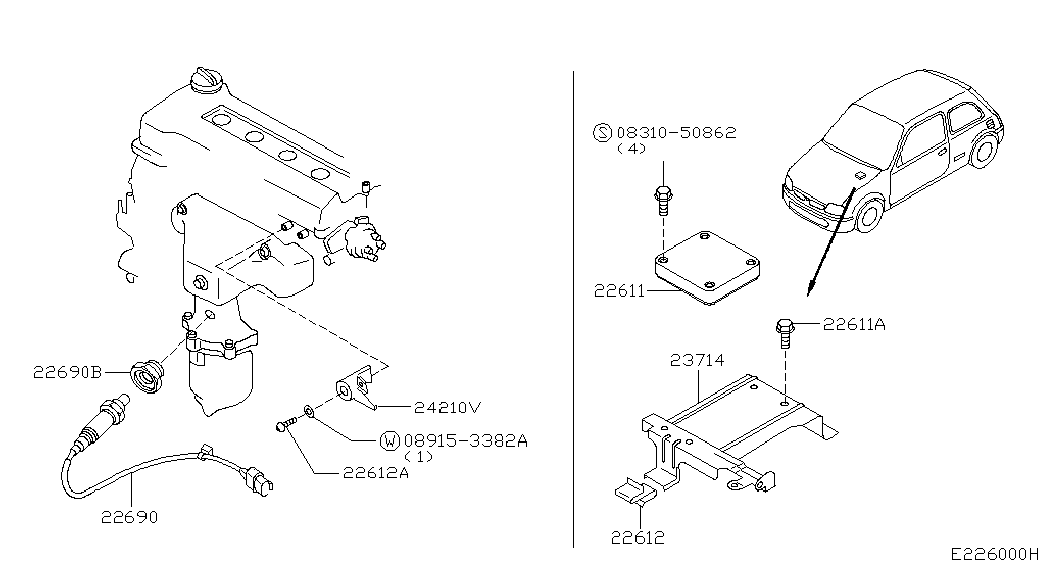 NISSAN 22690-99B00 - Sonda Lambda parts5.com