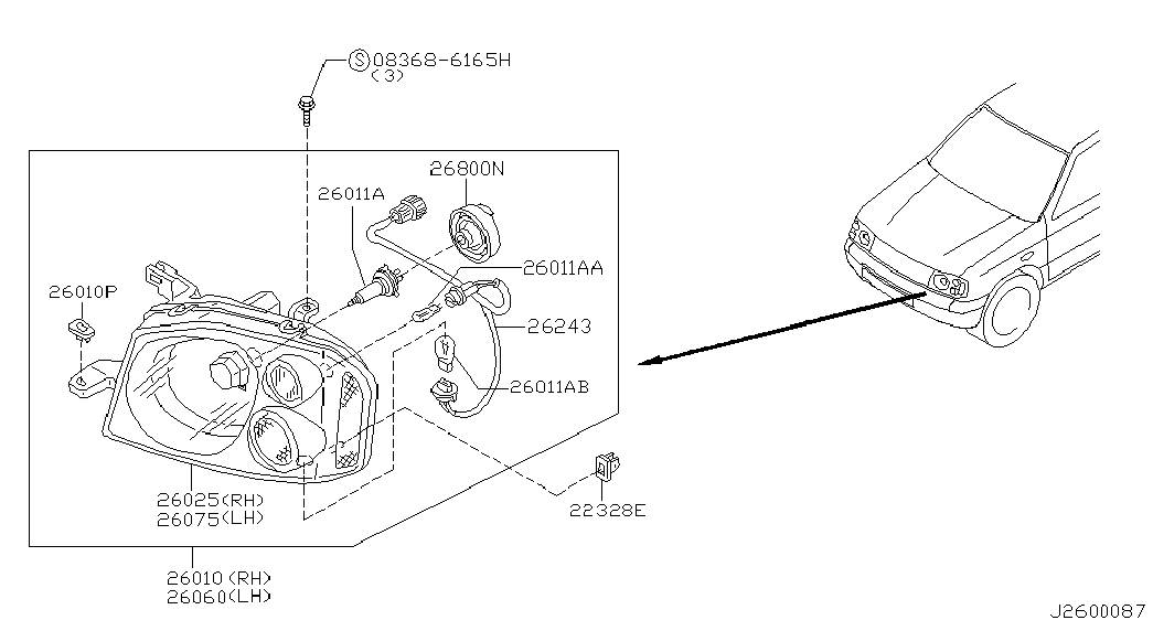 NISSAN 2629489908 - Izzó, ködlámpa parts5.com