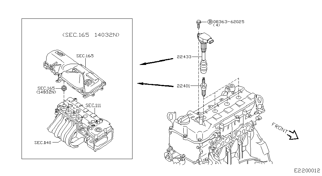 Infiniti 22401-8H314 - Spark Plug parts5.com