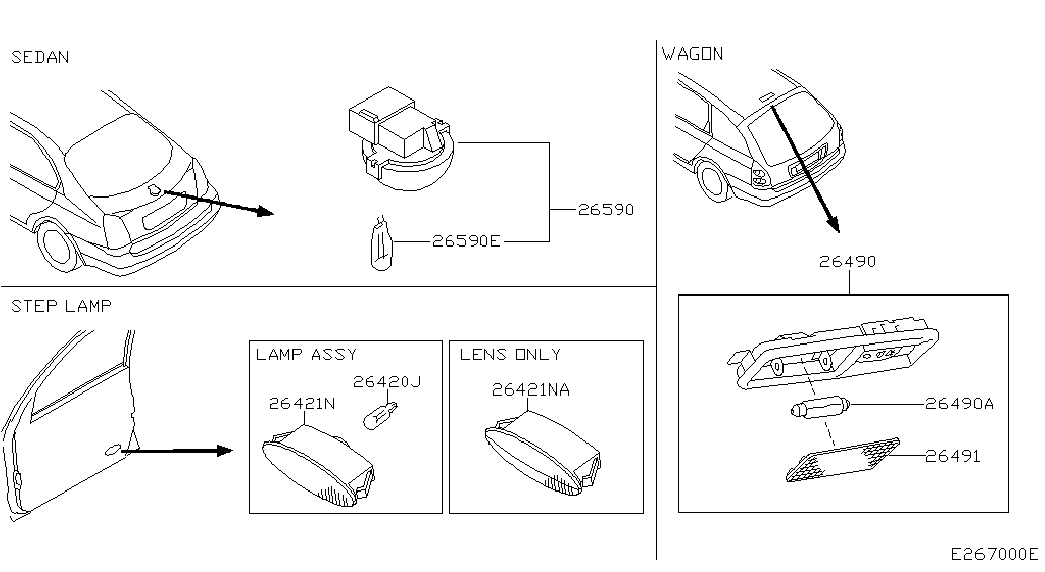 NISSAN 262610F001 - Sijalica, svetlo za čitanje parts5.com