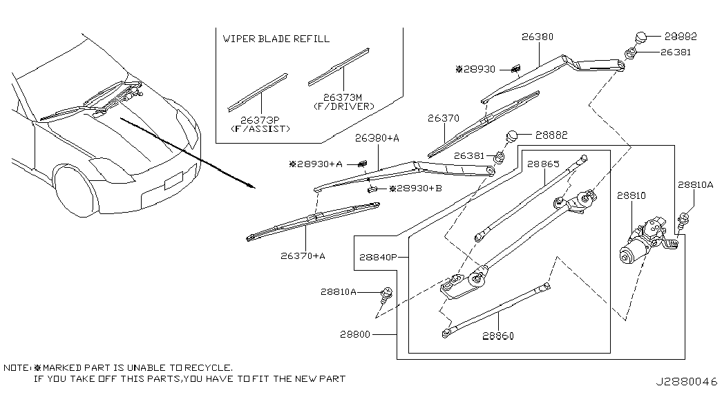 NISSAN 28890-AM615 - Törlőlapát parts5.com