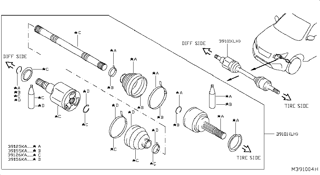 NISSAN C9204-4JA0A - Tripoda,cardan parts5.com