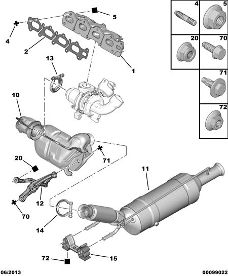 CITROËN 0349.N2 - Garnitura, galerie evacuare parts5.com