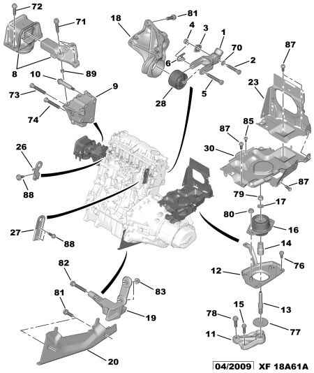 CITROËN 1807 X4 - Soporte, motor parts5.com