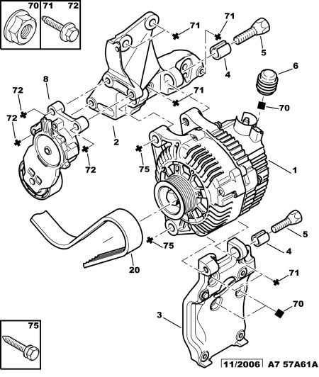 PEUGEOT 5751.H6 - Τροχαλία παρέκκλισης, ιμάντας poly-V parts5.com