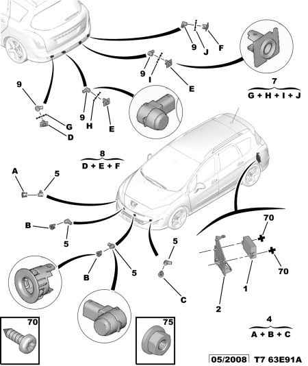 PEUGEOT 6590 EF - Sensor, ajutor parcare parts5.com