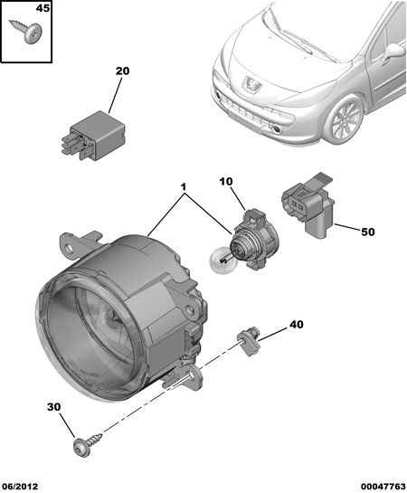 PEUGEOT 6206 E1 - Противотуманная фара parts5.com