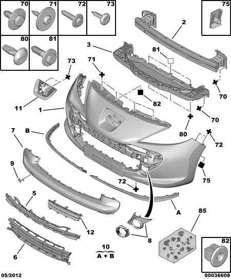 PEUGEOT 7452 HV - Banda de protectie, bara de protectie parts5.com