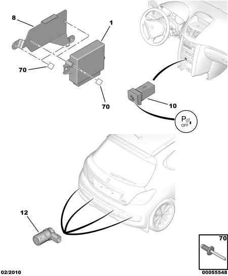 PEUGEOT 6590.H1 - Датчик, система помощи при парковке parts5.com