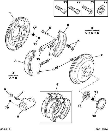 PEUGEOT 4241 L4 - Σετ σιαγόνων φρένων parts5.com