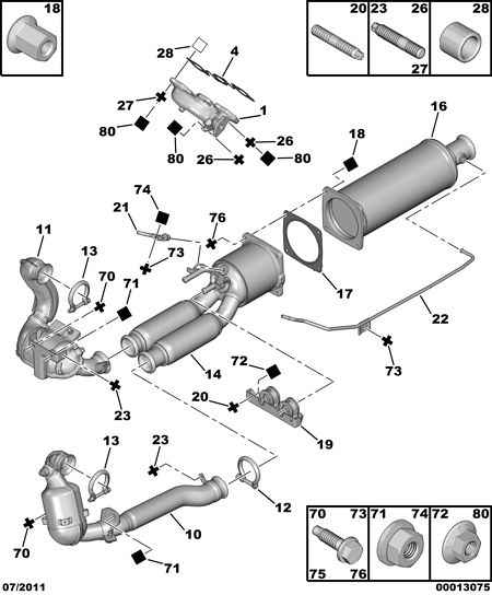 PEUGEOT 1713 79 - Conectores de tubos, sistema de escape parts5.com