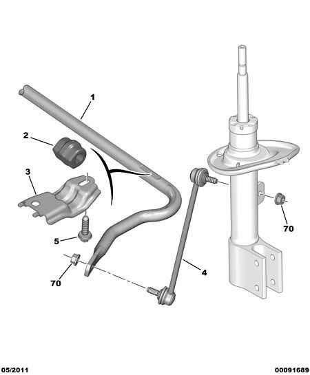 PEUGEOT 5087.62 - Stange / Strebe, Stabilisator parts5.com