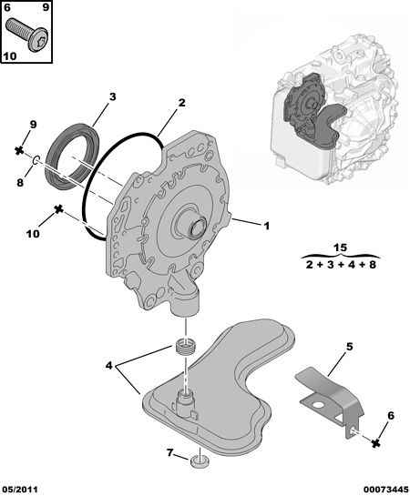 PEUGEOT (DF-PSA) 2263.33 - Tömítés, automata váltó olajteknő parts5.com