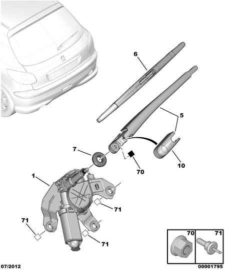 PEUGEOT 6429 R2 - Wiper Arm, window cleaning parts5.com