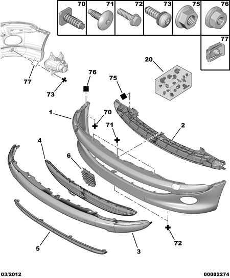 PEUGEOT 7414 V2 - Grila ventilatie, bara protectie parts5.com