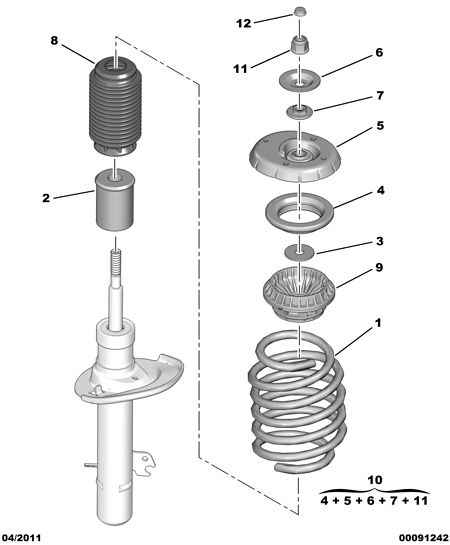 CITROËN 5038 G6 - Rulment sarcina suport arc parts5.com