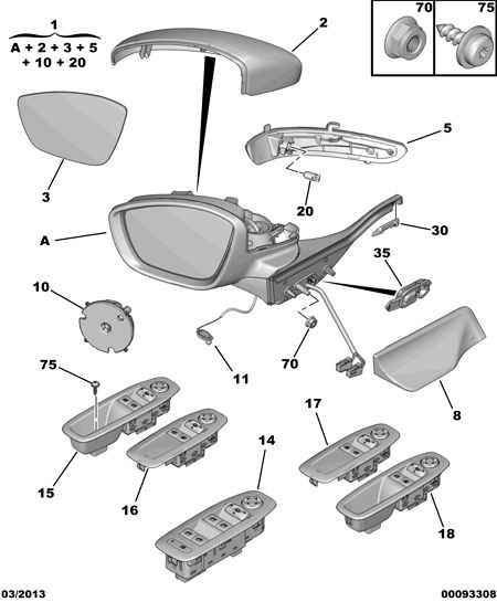 PEUGEOT 16 112 408 80 - Dış ayna parts5.com