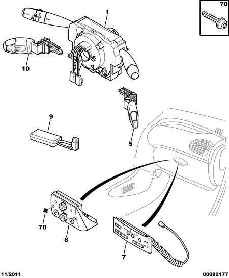 PEUGEOT 6239 Q9 - Steering Column Switch parts5.com