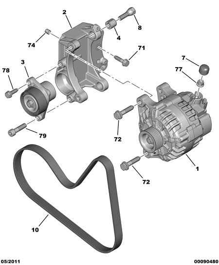 CITROËN (DF-PSA) 5751 C3 - Натяжитель, поликлиновый ремень parts5.com