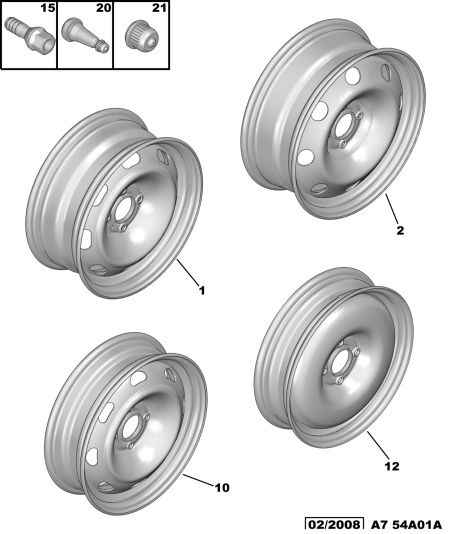 PEUGEOT (DF-PSA) 5405.66 - Surub roata parts5.com