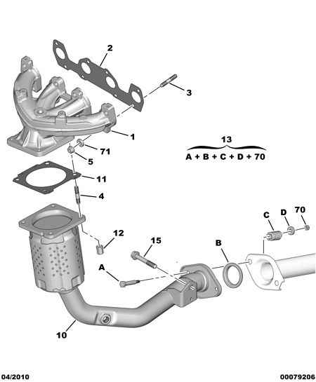 CITROËN/PEUGEOT 0349.K1 - Zaptivka, izduvna grana parts5.com