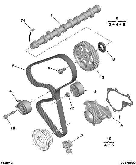 PEUGEOT 16 095 249 80 - Bomba de agua + kit correa distribución parts5.com