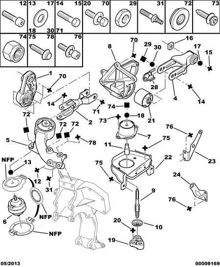 CITROËN 1827 23 - Moottorin tuki parts5.com