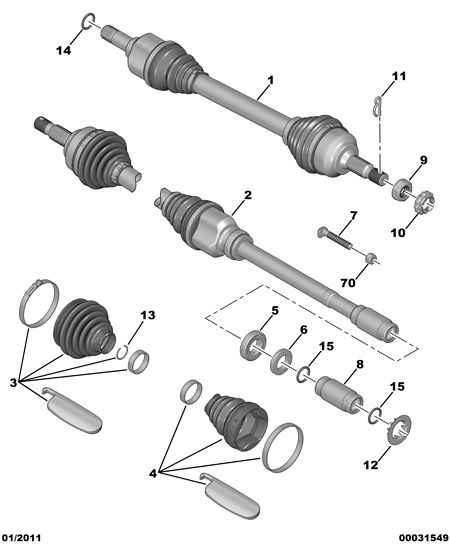 PEUGEOT 3293 33 - Paljekumi, vetoakseli parts5.com